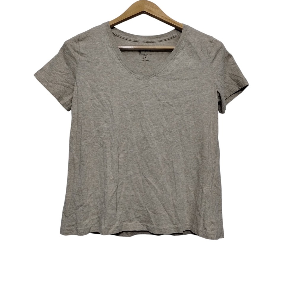 Pact Organic Cotton Women's S Wheat Heather Softspun V-Neck Tee Preppy